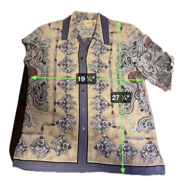 Vintage Allison Daley Long Sleeve Button Up Decorative Print Blouse SZ 10 - Picture 6 of 7